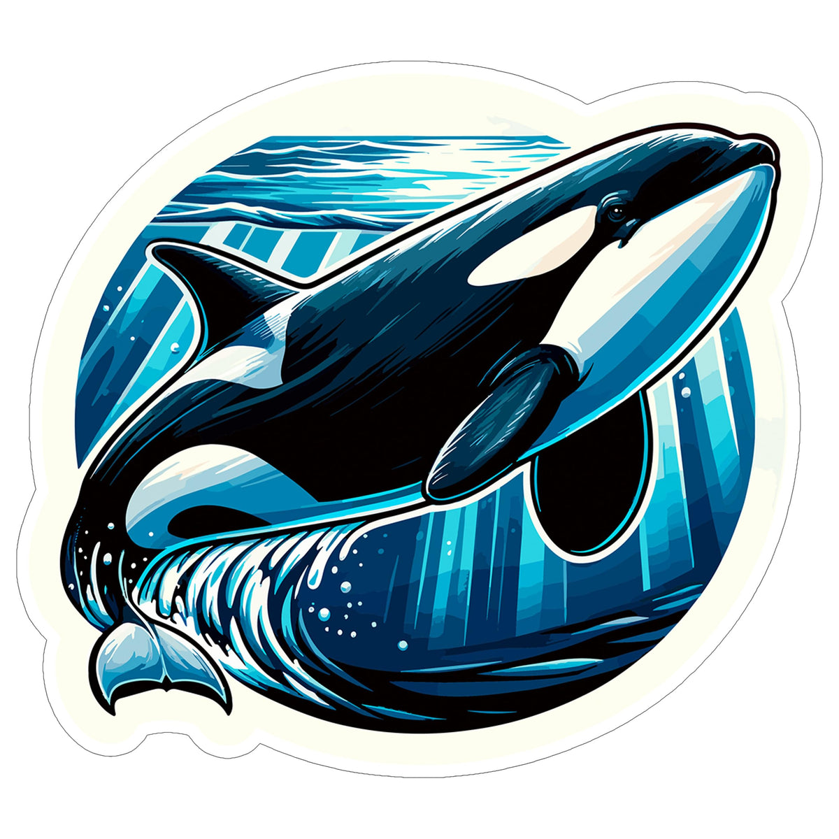 Killer Whale Sticker 4 Inch — Waterproof Vinyl Decal Orca Marine Mammal