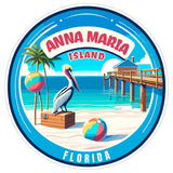 Anna Maria Island Florida Sticker 4 Inch Coastal Beach Seaside Travel - Waterproof Vinyl Decal for Laptop Water Bottle Car Tumbler - Durable Aesthetic Long-Lasting Stickers for Adults ID44990 1