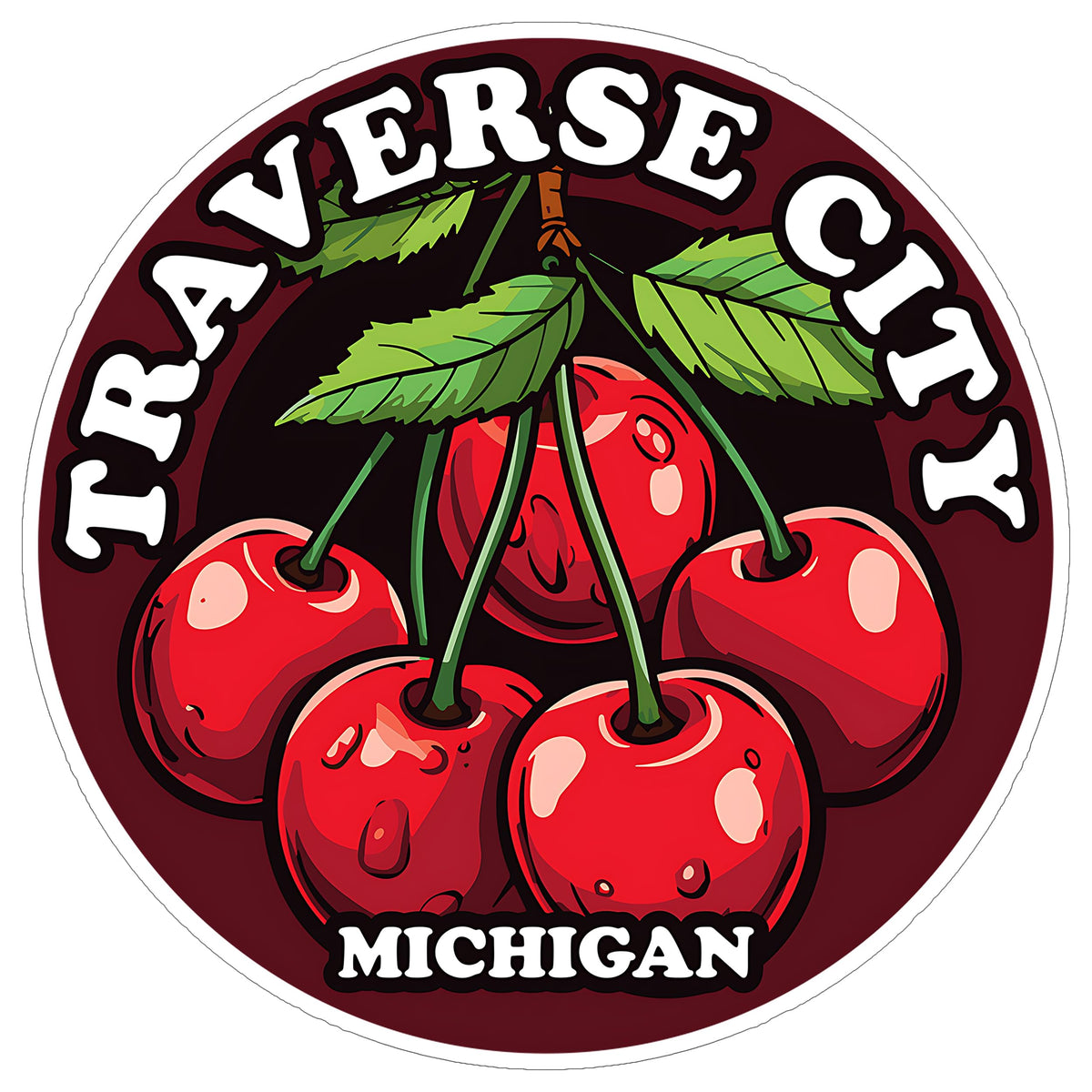 Traverse City Michigan Sticker 4 Inch — Waterproof Vinyl Decal City Travel Souvenir