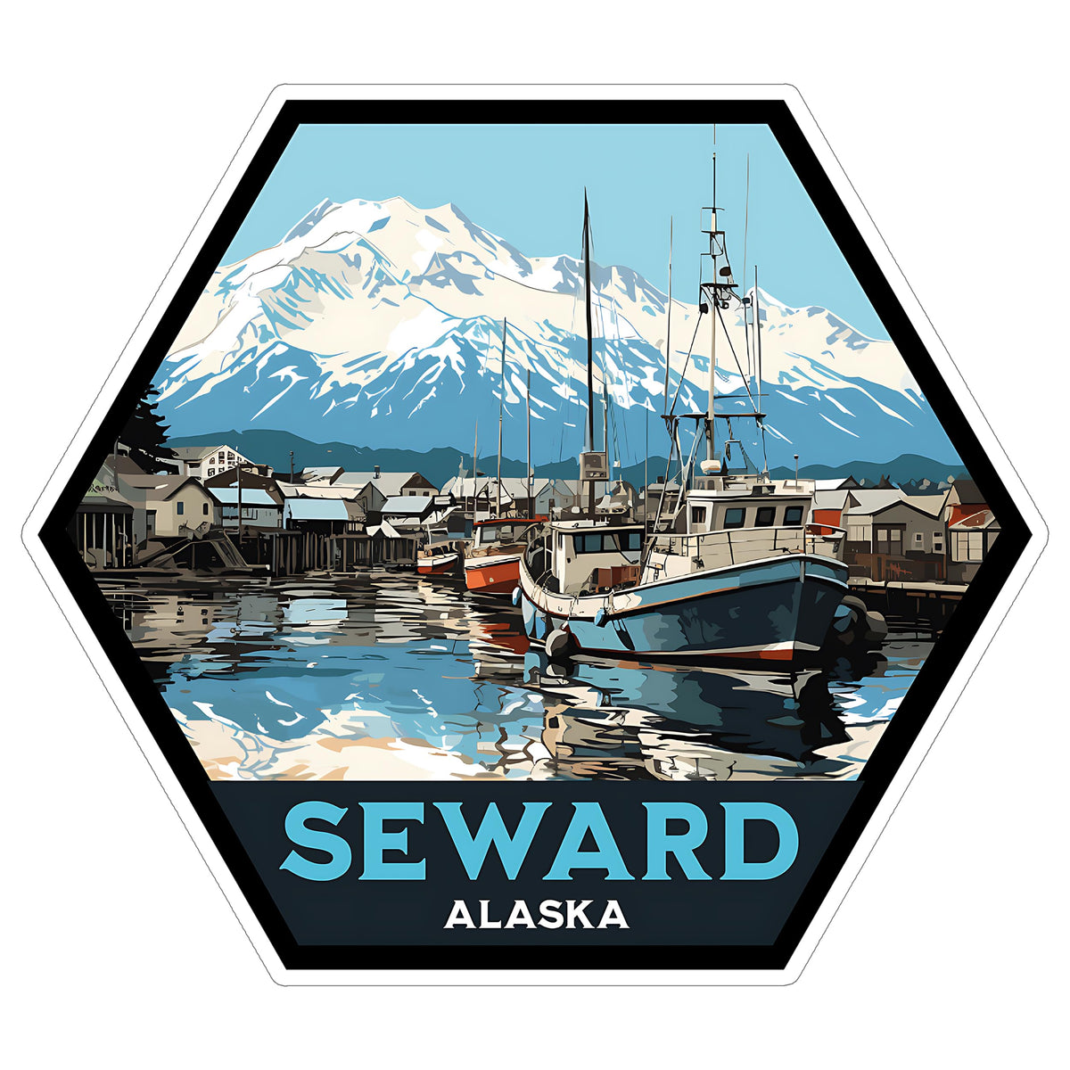 Seward Alaska Sticker 4 Inch — Waterproof Vinyl Decal City Travel Souvenir