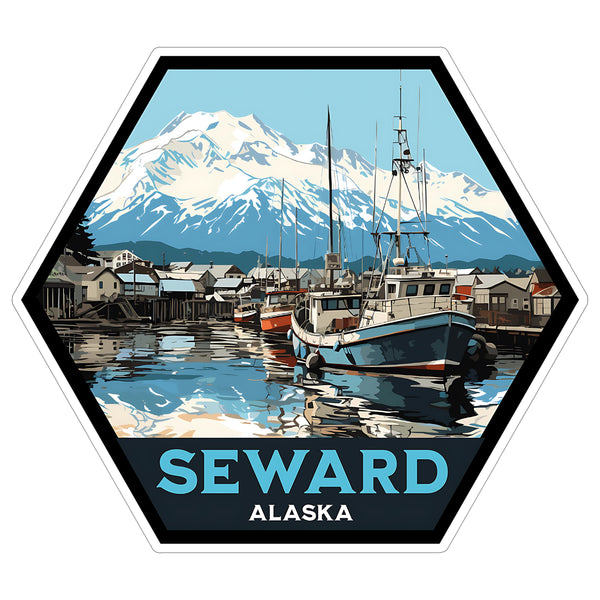 Seward Alaska Sticker 4 Inch — Waterproof Vinyl Decal City Travel Souvenir