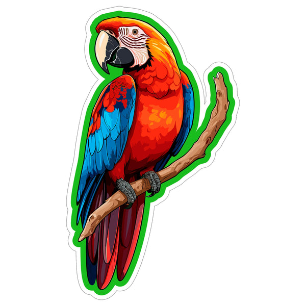 Macaw Sticker 4 Inch — Waterproof Vinyl Decal Scarlet Parrot Tropical Bird