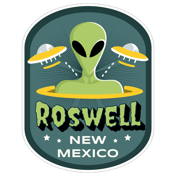Roswell New Mexico Sticker 4 Inch Travel Souvenir City Destination - Waterproof Vinyl Decal for Laptop Water Bottle Car Tumbler - Durable Aesthetic Long-Lasting Stickers for Adults ID44990