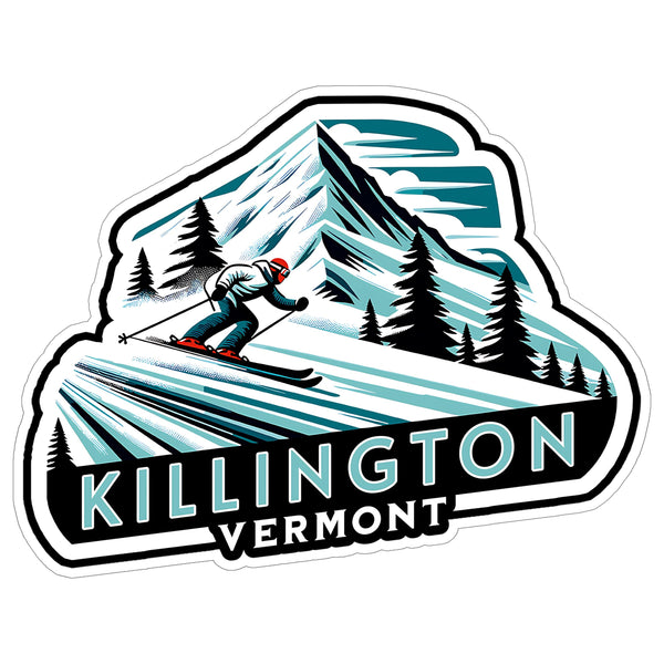 Killington Vermont Sticker 4 Inch City Travel Souvenir Destination - Waterproof Vinyl Decal for Laptop Water Bottle Car Tumbler - Durable Aesthetic Long-Lasting Stickers for Adults ID44990