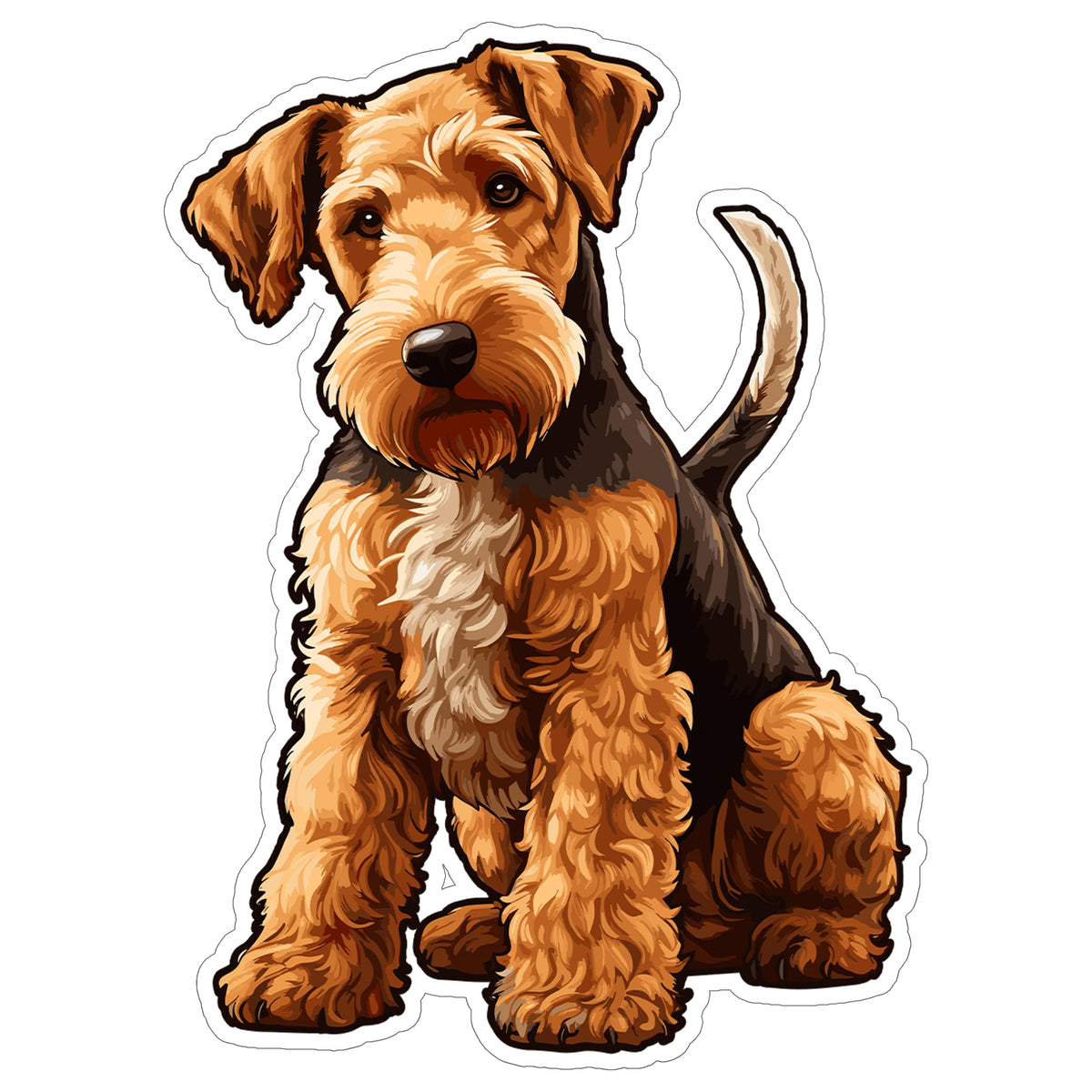 Airedale Terrier Sticker 4 Inch — Waterproof Vinyl Decal King of Terriers
