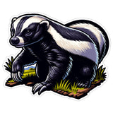 Honey Badger Sticker 4 Inch — Waterproof Vinyl Decal Mellivora Badass Fearless 1