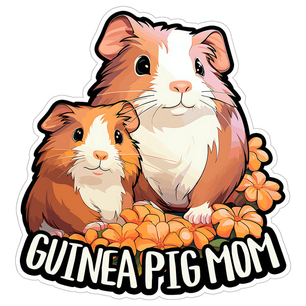 Guinea Pig Mom Sticker 4 Inch — Waterproof Vinyl Decal Cavy Piggie Pocket Pet