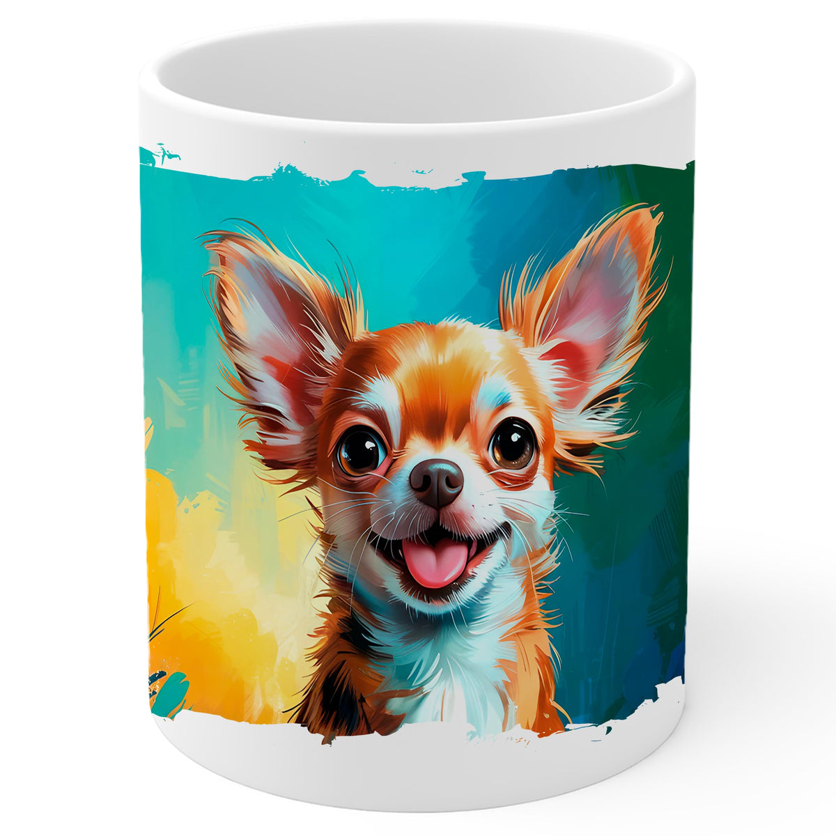 Chihuahua Coffee Mug 11oz — White Ceramic Tiny Dog Gift Mug