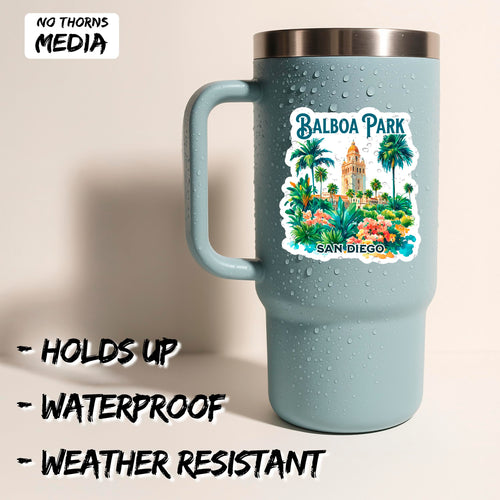 Balboa Park San Diego California Sticker 2-Pack — 4" Waterproof Vinyl Decal City Travel Souvenir
