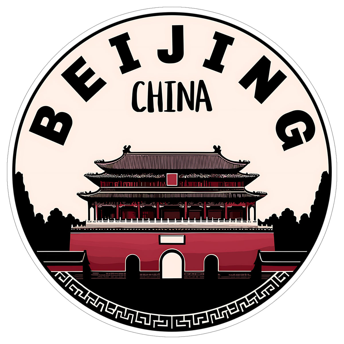 Beijing China Sticker 4 Inch City Travel Souvenir Destination - Waterproof Vinyl Decal for Laptop Water Bottle Car Tumbler - Durable Aesthetic Long-Lasting Stickers for Adults ID44990