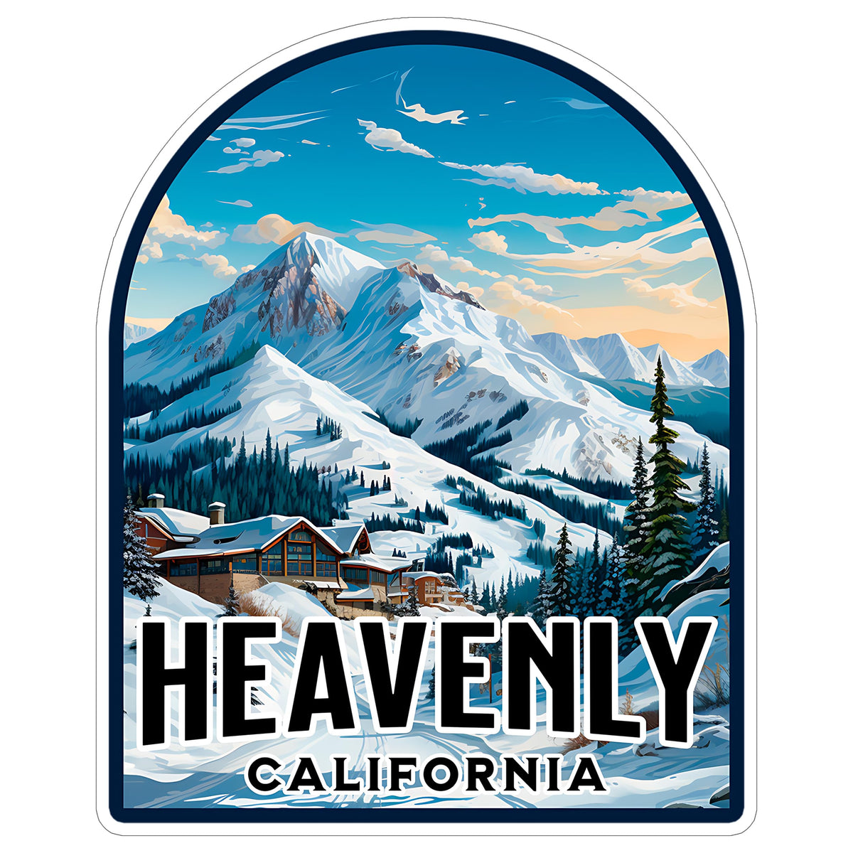 Heavenly California Sticker 4 Inch City Travel Souvenir Destination - Waterproof Vinyl Decal for Laptop Water Bottle Car Tumbler - Durable Aesthetic Long-Lasting Stickers for Adults ID44990