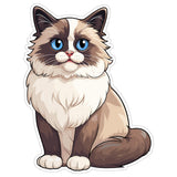 Ragdoll Cat Sticker 4 Inch — Waterproof Vinyl Decal Floppy Blue Eyes 1