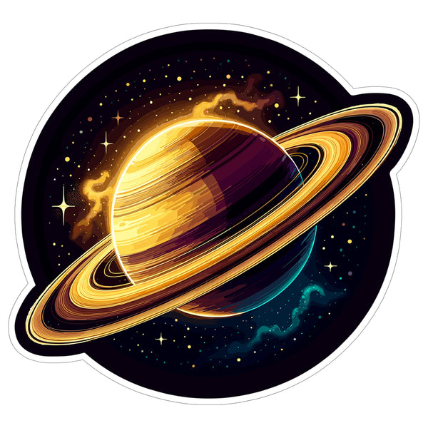 Saturn Planet Sticker 4 Inch — Waterproof Vinyl Decal Ringed Gas Giant Astronomy
