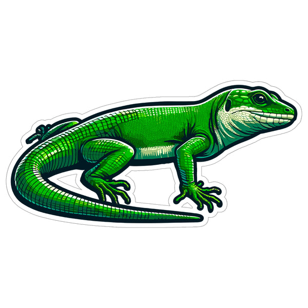 Lizard Sticker 4 Inch — Waterproof Vinyl Decal Green Reptile Desert Pet