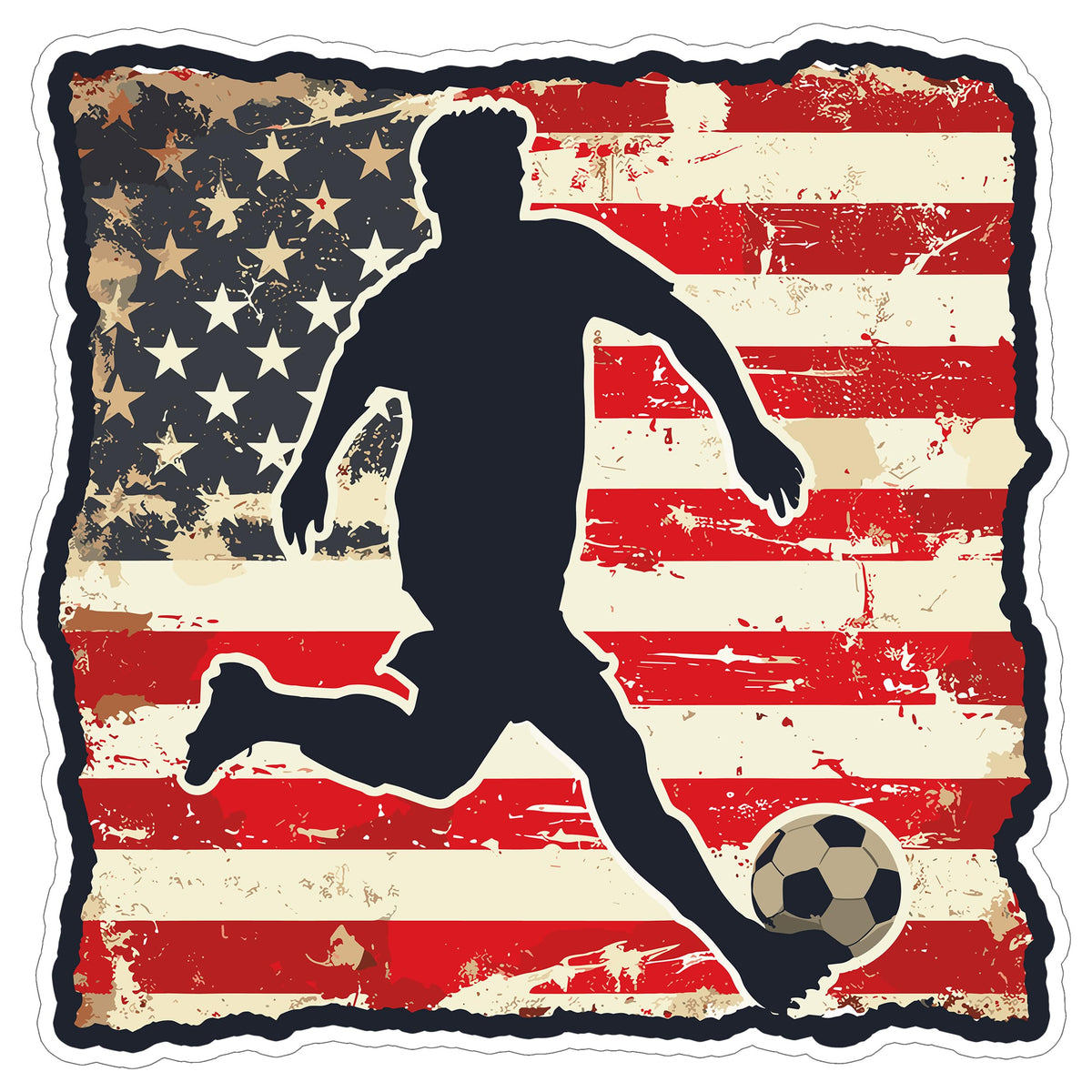 USA Soccer Sport Sticker 4 Inch — Waterproof Vinyl Decal USMNT World Cup Futbol