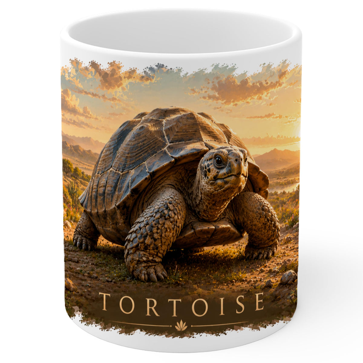 Tortoise Mug 11oz — White Ceramic Coffee Mug