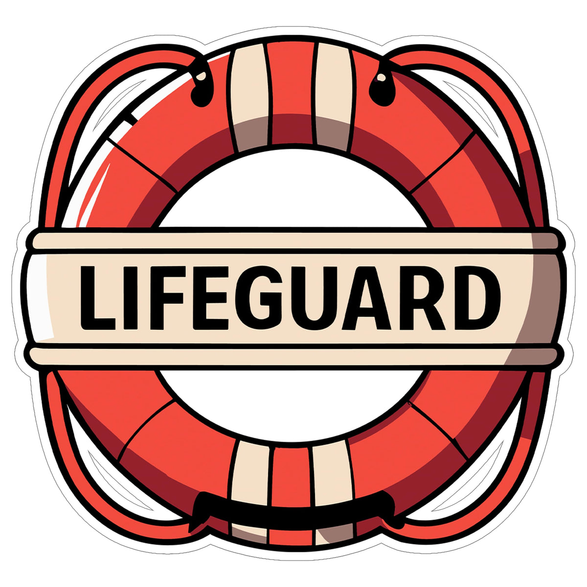 Lifeguard Sticker 4 Inch — Waterproof Vinyl Decal Beach Rescue Swim Lifesaver