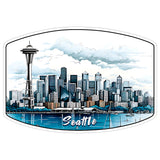Seattle Skyline Washington Sticker 4 Inch — Waterproof Vinyl Decal City Travel Souvenir 8