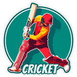 Cricket Sport Sticker 4 Inch — Waterproof Vinyl Decal Batsman Bowler Wicket Pitch 1