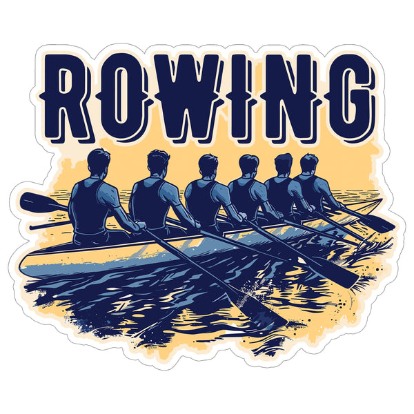 Rowing Sport Sticker 4 Inch — Waterproof Vinyl Decal Crew Oar Scull Boat