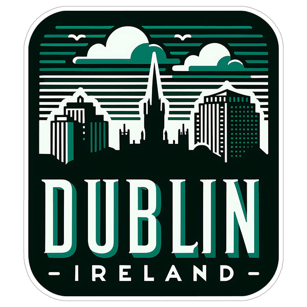 Dublin Ireland Sticker 4 Inch City Travel Souvenir Destination - Waterproof Vinyl Decal for Laptop Water Bottle Car Tumbler - Durable Aesthetic Long-Lasting Stickers for Adults ID44990