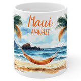 Maui Hawaii Coffee Mug 11oz — White Ceramic Tropical Sunset Island Mug 1