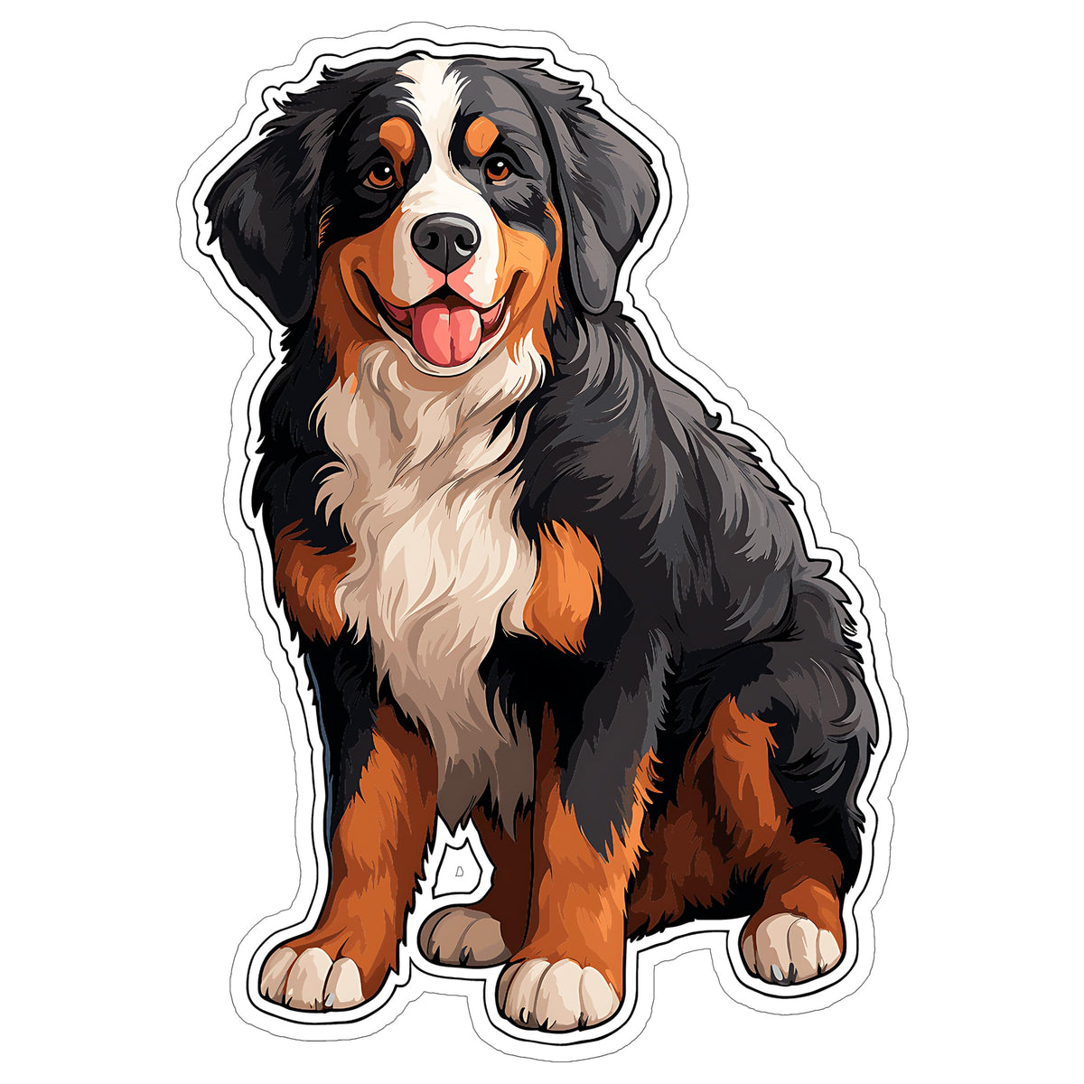 Bernese Mountain Dog Sticker 4 Inch — Waterproof Vinyl Decal Berner Swiss Tri-Color