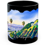 Hollywood Los Angeles CA Mug 11oz — Black Ceramic Cali Movie Star Mug 1