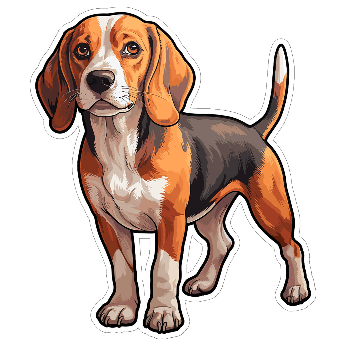 Beagle Sticker 4 Inch — Waterproof Vinyl Decal Scent Hound Hunting Dog