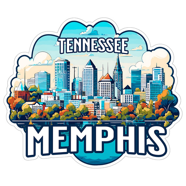Memphis Tennessee Sticker 4 Inch Travel Souvenir City Destination - Waterproof Vinyl Decal for Laptop Water Bottle Car Tumbler - Durable Aesthetic Long-Lasting Stickers for Adults ID44990