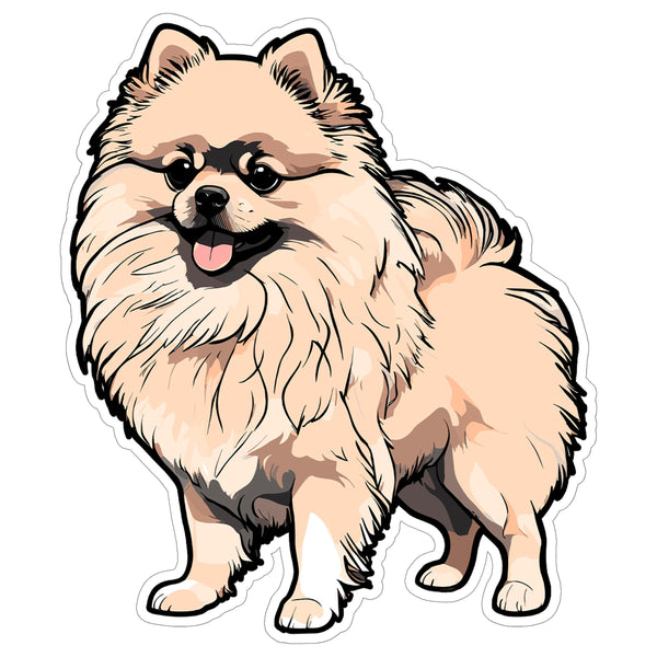 Pomeranian Sticker 4 Inch — Waterproof Vinyl Decal Fluffy Toy Pom Spitz