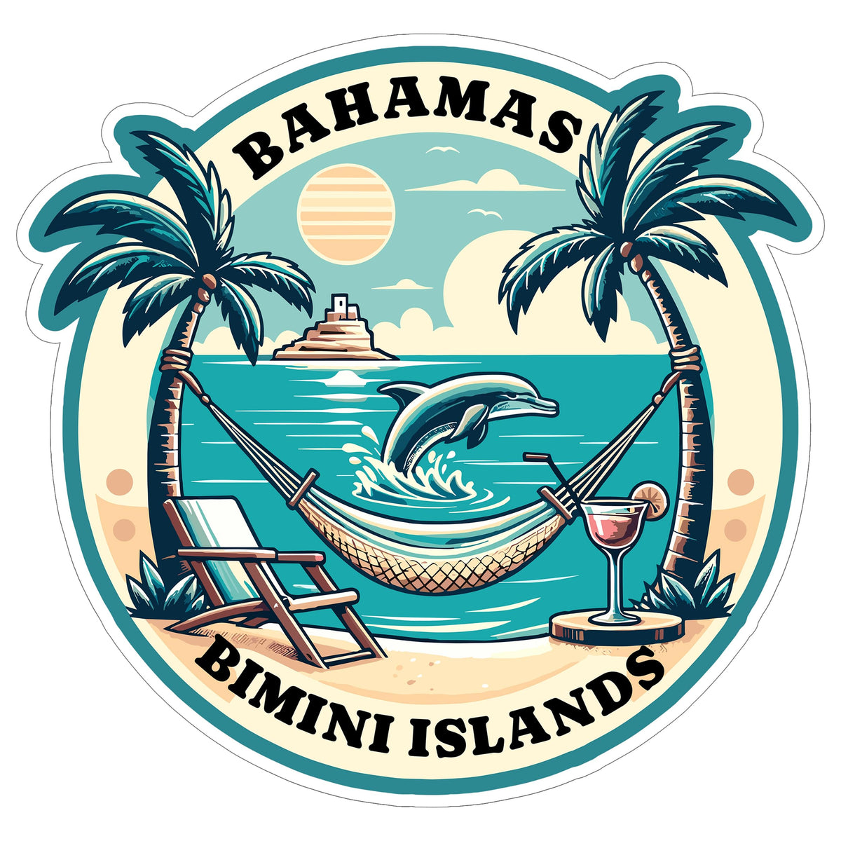 Bimini Islands Bahamas Sticker 4 Inch — Waterproof Vinyl Decal Island Coastal Beach Seaside