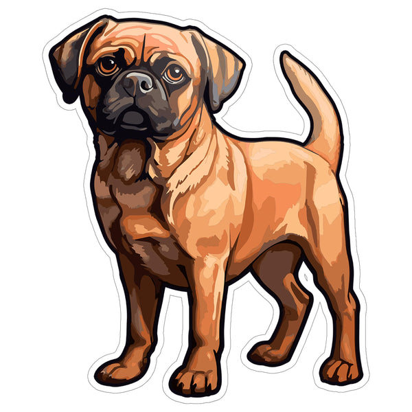 Puggle Sticker 4 Inch — Waterproof Vinyl Decal Pug Beagle Mix Designer