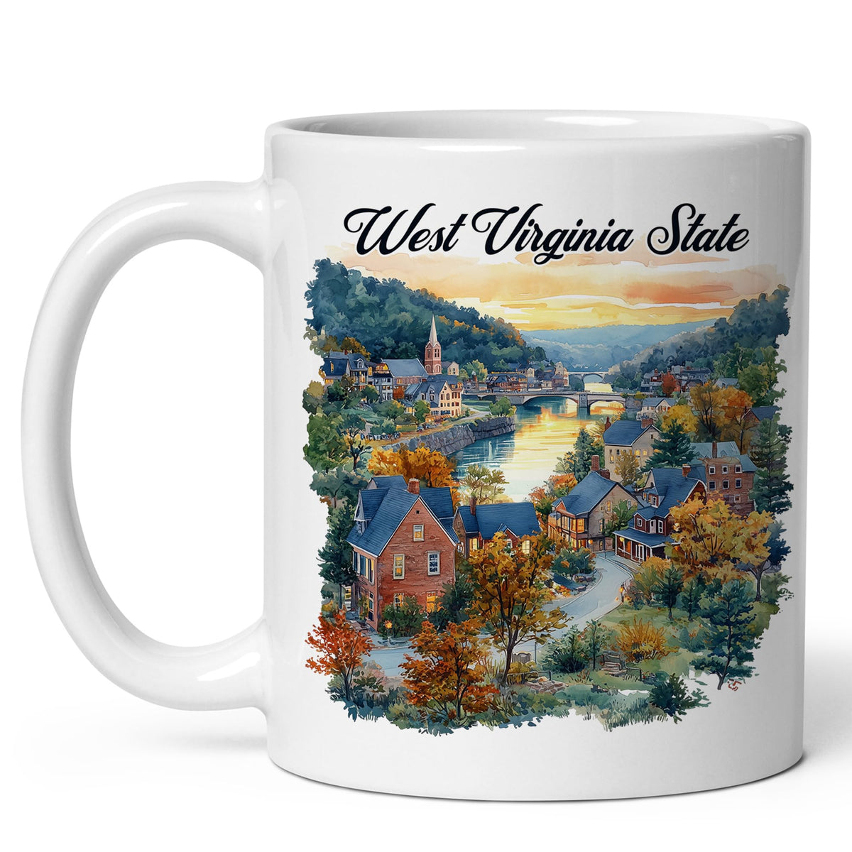 West Virginia State Coffee Mug 11oz — White Ceramic Mountain State WV Mug