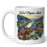 West Virginia State Coffee Mug 11oz — White Ceramic Mountain State WV Mug 1