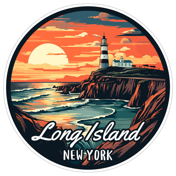 Long Island New York Sticker 4 Inch Coastal Beach Seaside Travel Souvenir - Waterproof Vinyl Decal for Laptop Water Bottle Car Tumbler - Durable Aesthetic Long-Lasting Stickers for Adults ID44990