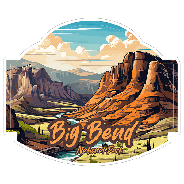 Big Bend National Park Texas Sticker 4 Inch Travel Souvenir Destination - Waterproof Vinyl Decal for Laptop Water Bottle Car Tumbler - Durable Aesthetic Long-Lasting Stickers for Adults ID44990