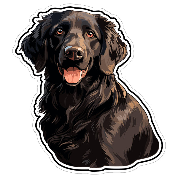 Flat-Coated Retriever Sticker 4 Inch — Waterproof Vinyl Decal Flatcoat Gundog Sporting