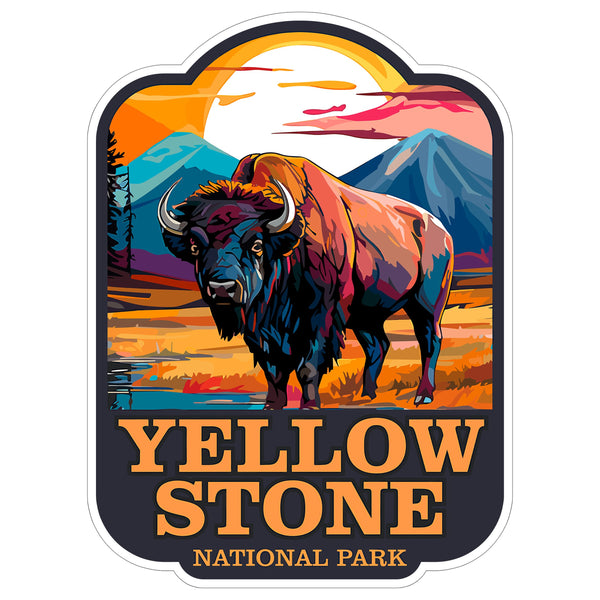 Yellowstone National Park Wyoming Sticker 4 Inch Travel Souvenir Destination - Waterproof Vinyl Decal for Laptop Water Bottle Car Tumbler - Durable Aesthetic Long-Lasting Stickers for Adults ID44990