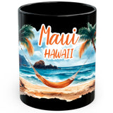 Maui Hawaii Coffee Mug 11oz — Black Ceramic Tropical Island Paradise Mug 1