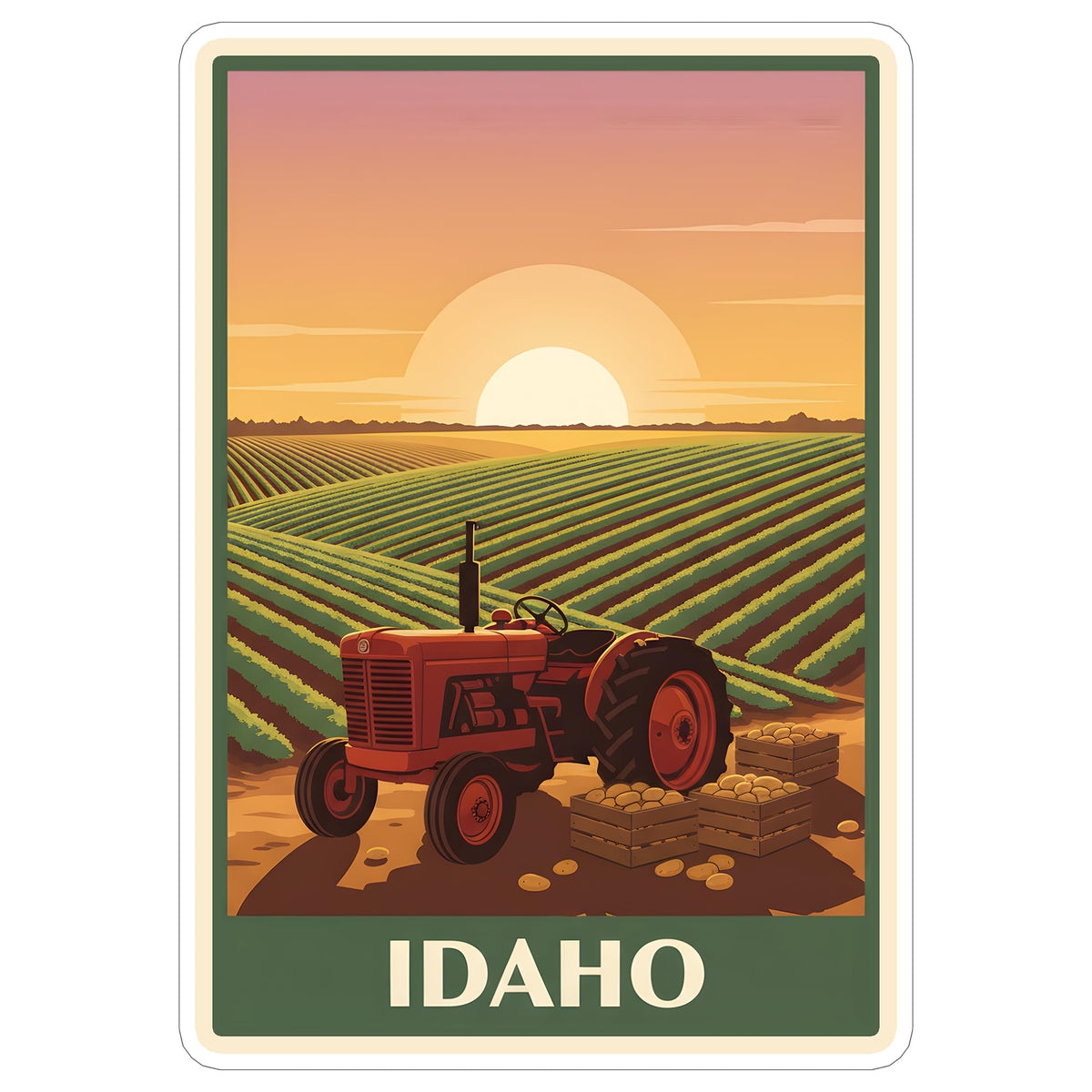 Idaho State Sticker 4 Inch - Waterproof Vinyl Decal for Laptop Water Bottle Car Tumbler - Durable Aesthetic Long-Lasting Stickers for Adults ID44990