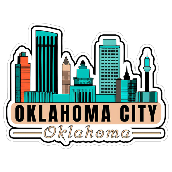 Oklahoma City Oklahoma Sticker 4 Inch Travel Souvenir Destination - Waterproof Vinyl Decal for Laptop Water Bottle Car Tumbler - Durable Aesthetic Long-Lasting Stickers for Adults ID44990