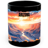Arizona State Mug 11oz — Black Ceramic AZ Desert Southwest Coffee Mug 1