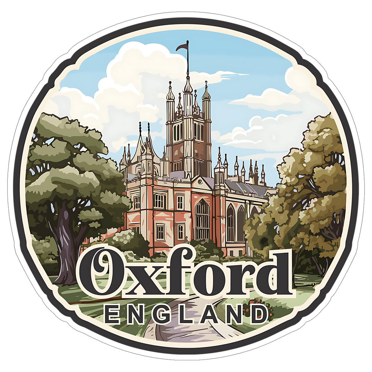 Oxford England Sticker 4 Inch — Waterproof Vinyl Decal City Travel Souvenir