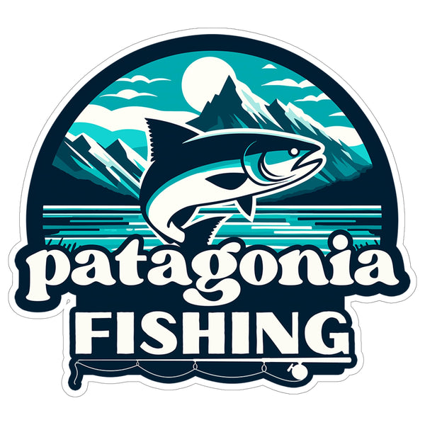 Patagonia Fishing Sport Sticker 4 Inch — Waterproof Vinyl Decal Mountain River Fly Fishing