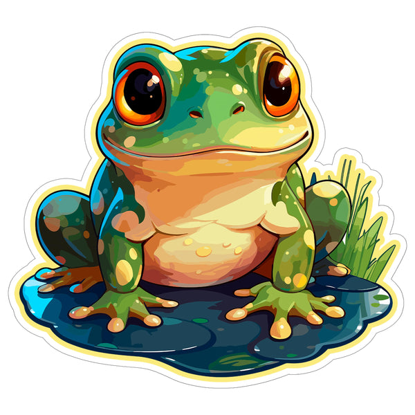Frog Sticker 4 Inch — Waterproof Vinyl Decal Amphibian Pond Creature