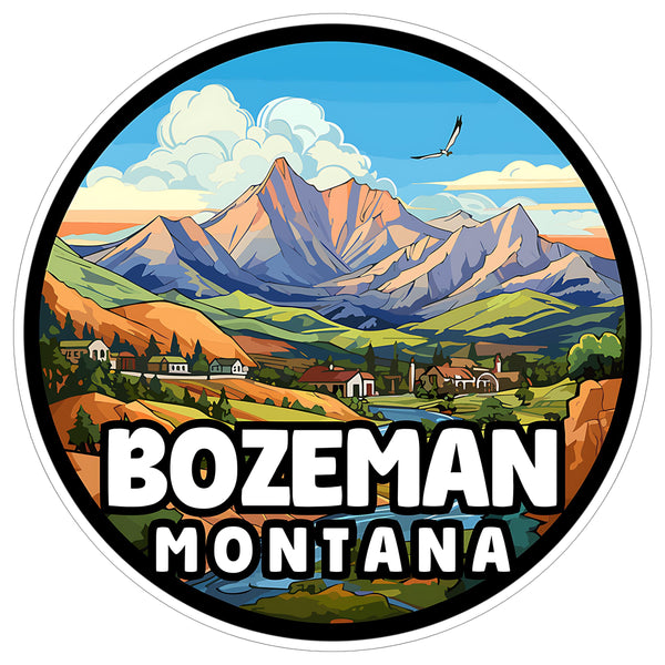 Bozeman Montana Sticker 4 Inch Travel Souvenir City Destination - Waterproof Vinyl Decal for Laptop Water Bottle Car Tumbler - Durable Aesthetic Long-Lasting Stickers for Adults ID44990