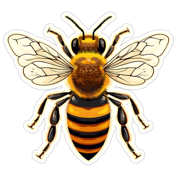 Honey Bee Sticker 4 Inch — Waterproof Vinyl Decal Apiary Beekeeper Pollinator