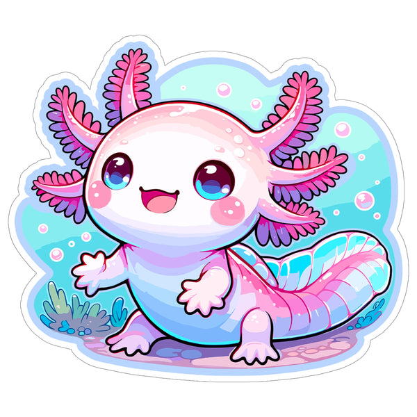 Axolotl Sticker 4 Inch — Waterproof Vinyl Decal Mexican Walking Fish