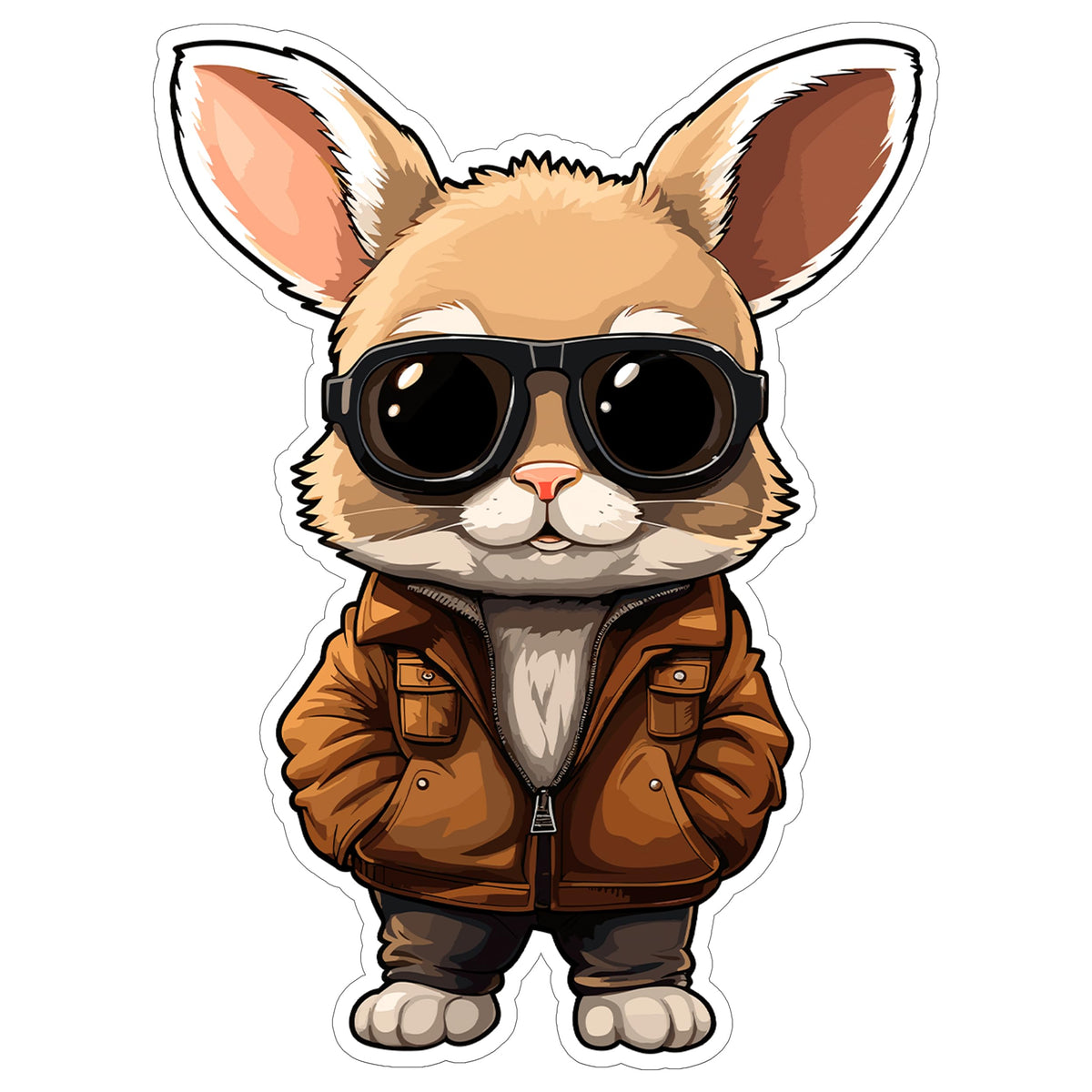 Rabbit Sticker 4 Inch — Waterproof Vinyl Decal Bunny Cottontail Pet